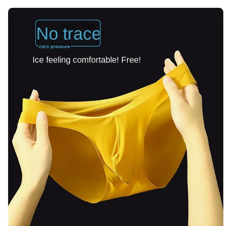 1 Article Spring and Summer New Ice Silk Non-marking Underwear MEN'S Triangle Pants Separate Quick-drying Youth Tide Solid Color