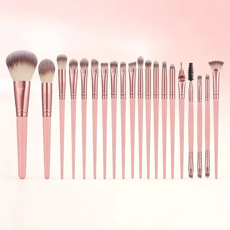 20Pcs Professional Makeup Brushes Set Soft Synthetic Hair Cosmetic Brush for Foundation Eyeshadow Eyebrow Eyeliner Blending Make