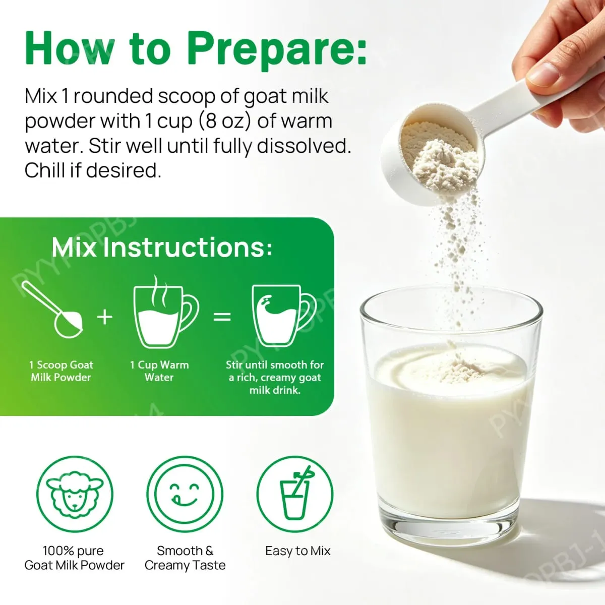 Itawel Goat Milk Nutrition Powder Supplement Grass-Fed Calcium & Protein Support Gluten-Free Easy to Mix 220g 32 Servings