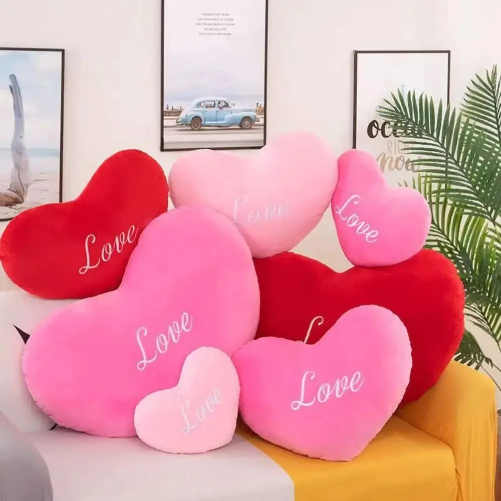 New Heart Shape Heart Pillow Red Color Pink Color Soft Pillow Valentines gift Pillow Home Decorative — image 3