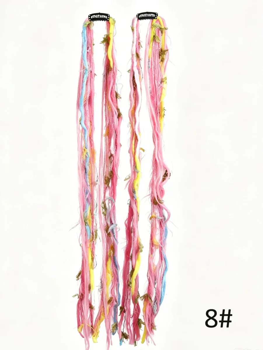 Colorful Hand Woven Braiding Extensions Hair Clip In Synthetic Wig Dreadlock Hair Pieces Hair Accessories for Women Daily Party — image 14