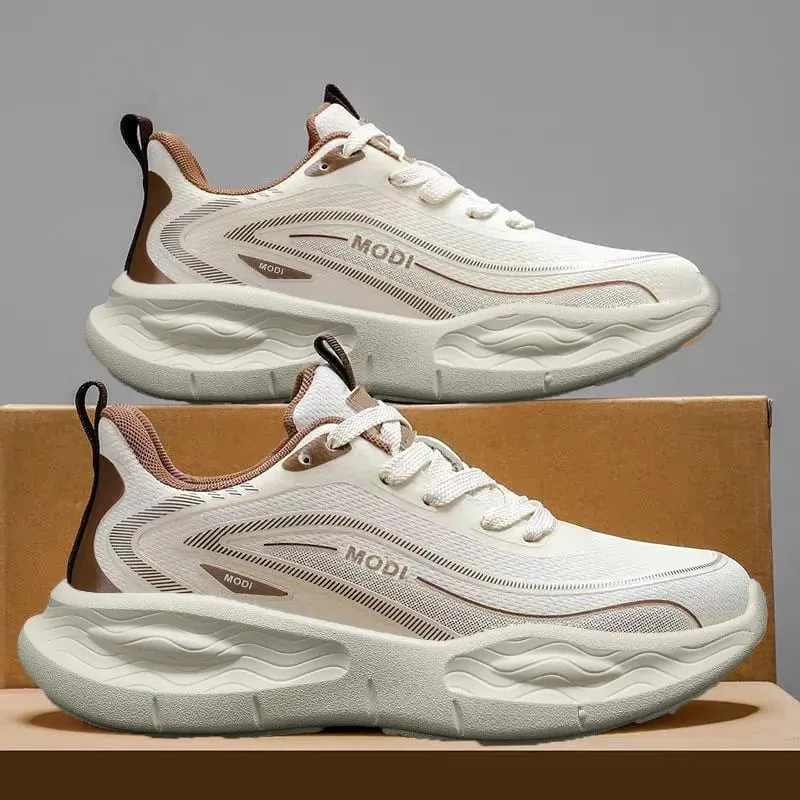 Casual Fashion Mens Sneakers Platform Increase Height Breathable Running Shoes Free Shipping Lightweight Non Leather Hiking — image 4