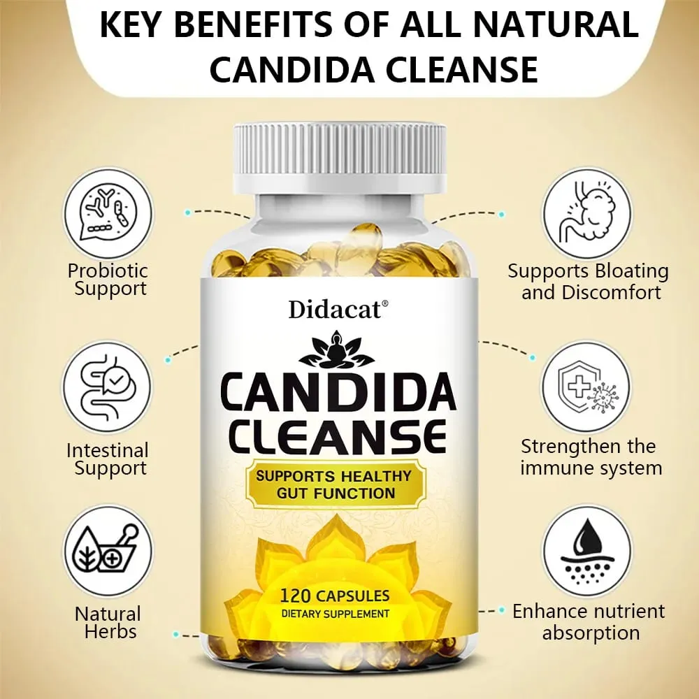 Candida Cleanse ประกอบด้วยสมุนไพรธรรมชาติและโปรไบโอติกเพื่อสนับสนุนการทำงานของลำไส้ให้แข็งแรงและสุขภาพภูมิคุ้มกันเหมาะสำหรับทุกเพศ — image 2