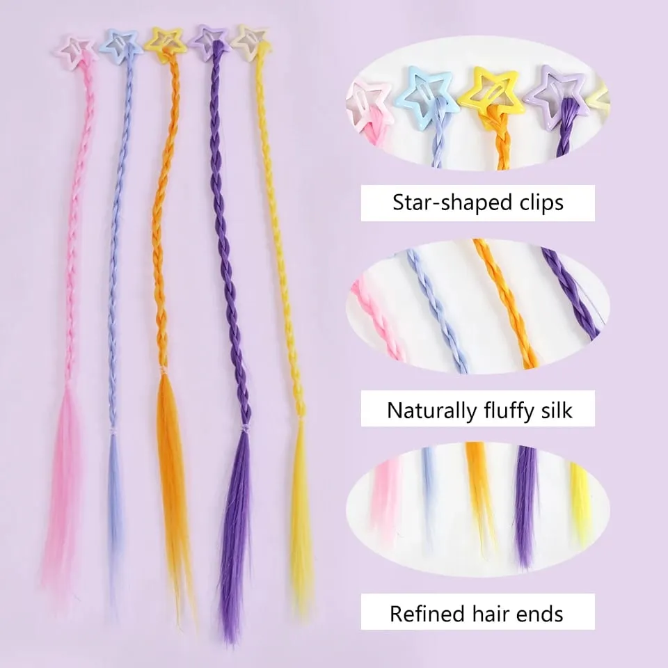 Synthesize 5PCS Colored Braided Hair Clips Ponytail Hair Accessories Suitable for Women and Girls' Daily Wear and Holiday Use — image 5