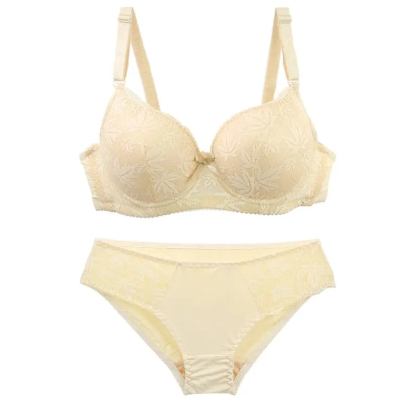DaiNaFang 2026 Pakaian Dalam Wanita Seksi Baru Set Bra Push Up Cup ABC Pakaian Dalam Bunga Pita Wanita Sejuk Celana Dalam Celana Dalam
