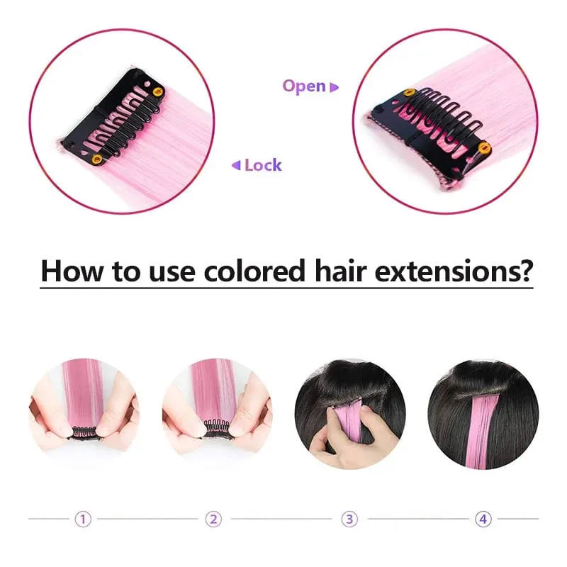 Pick dye wig piece female color hanging ear dye one-piece simulated long straight hair extension piece — image 4