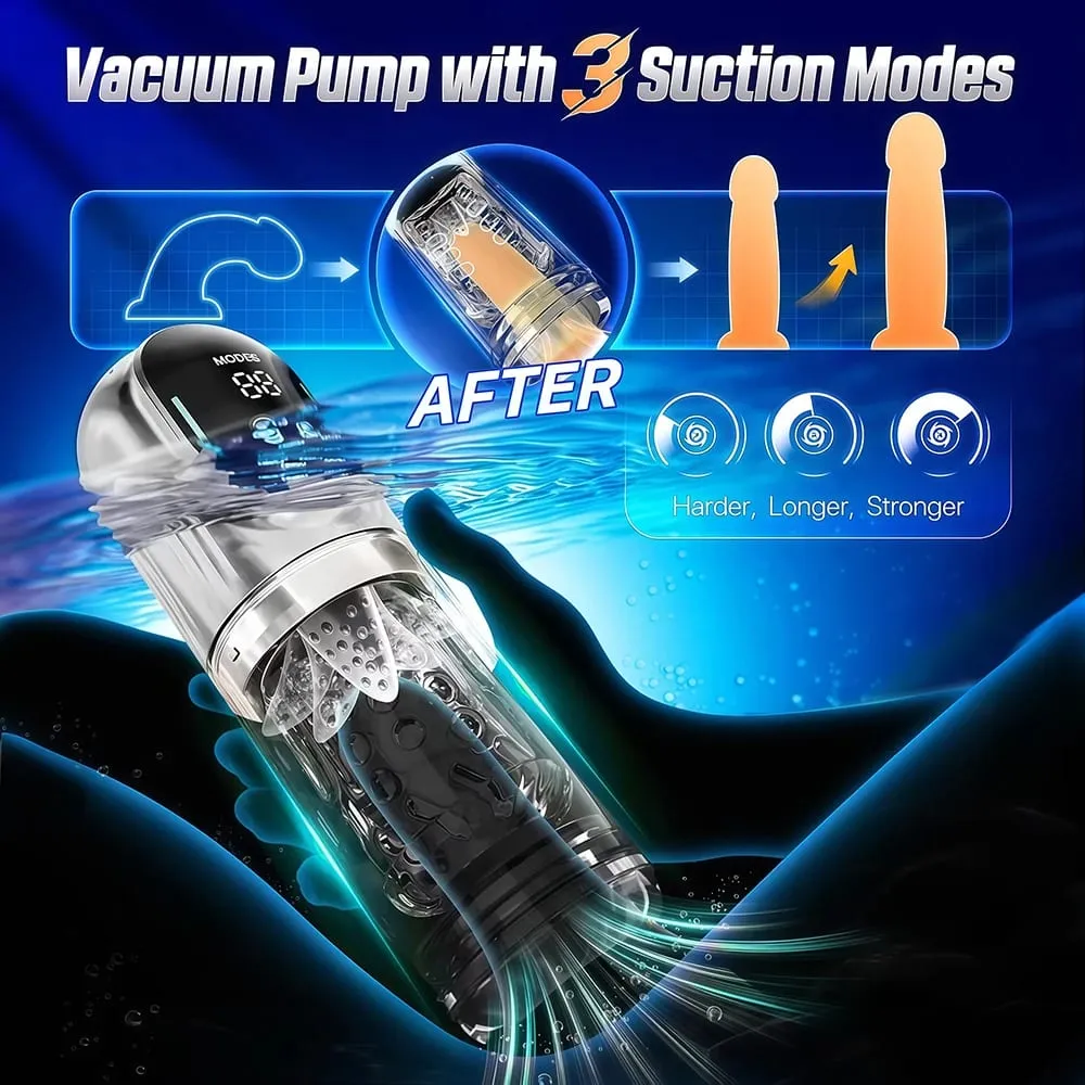 Automatic Male Masturbation Cup Thrusting Rotation Male Masturbator Sucking Licking Vacuum Penis Pump Real Pocket Pussy Sex Toys