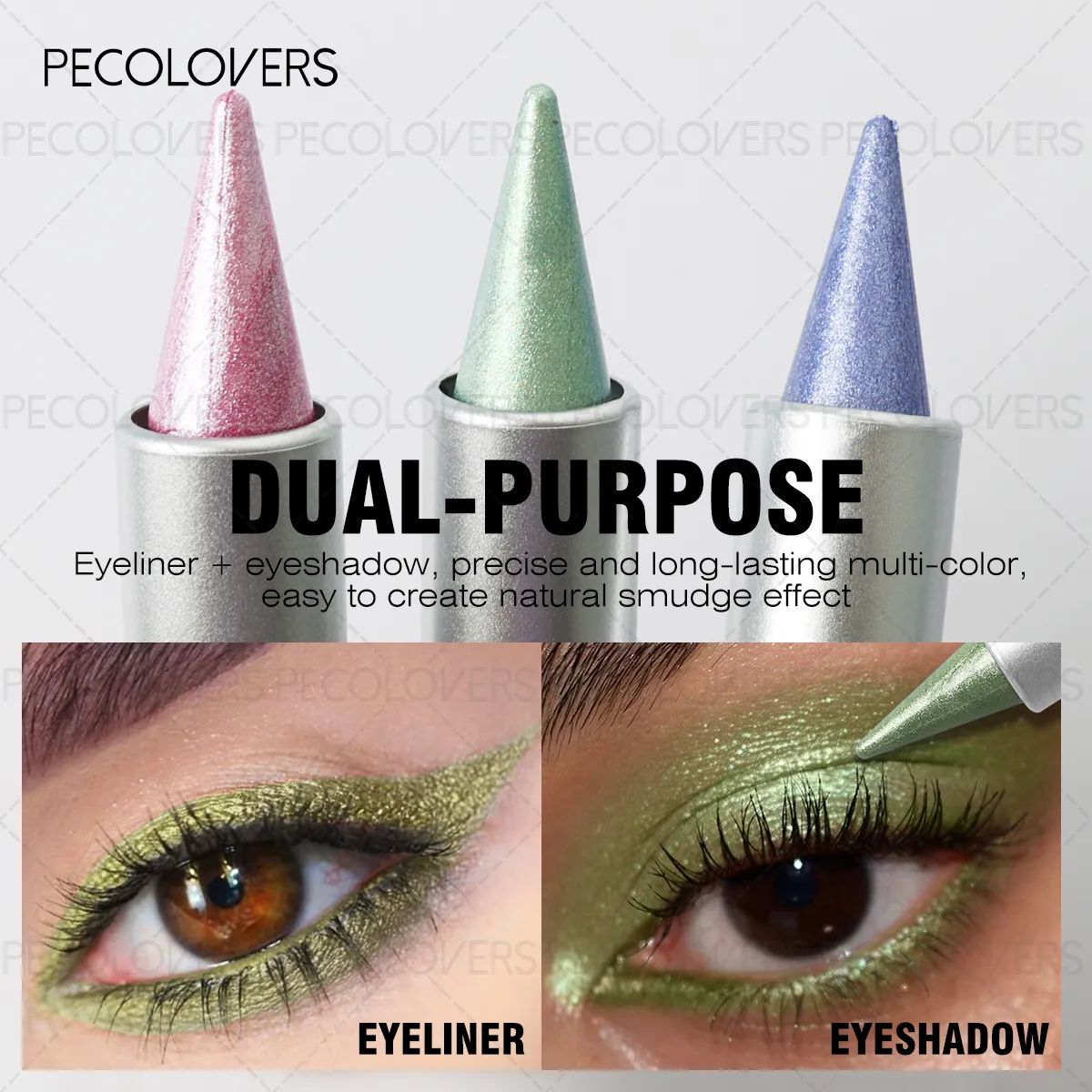 1 Pc Monochromatic Glitte Shiny Eyeshadow Pen & Eyeshadow Stick Beautiful Eye-cathing Eye Makeup Look Perfect Gifts
