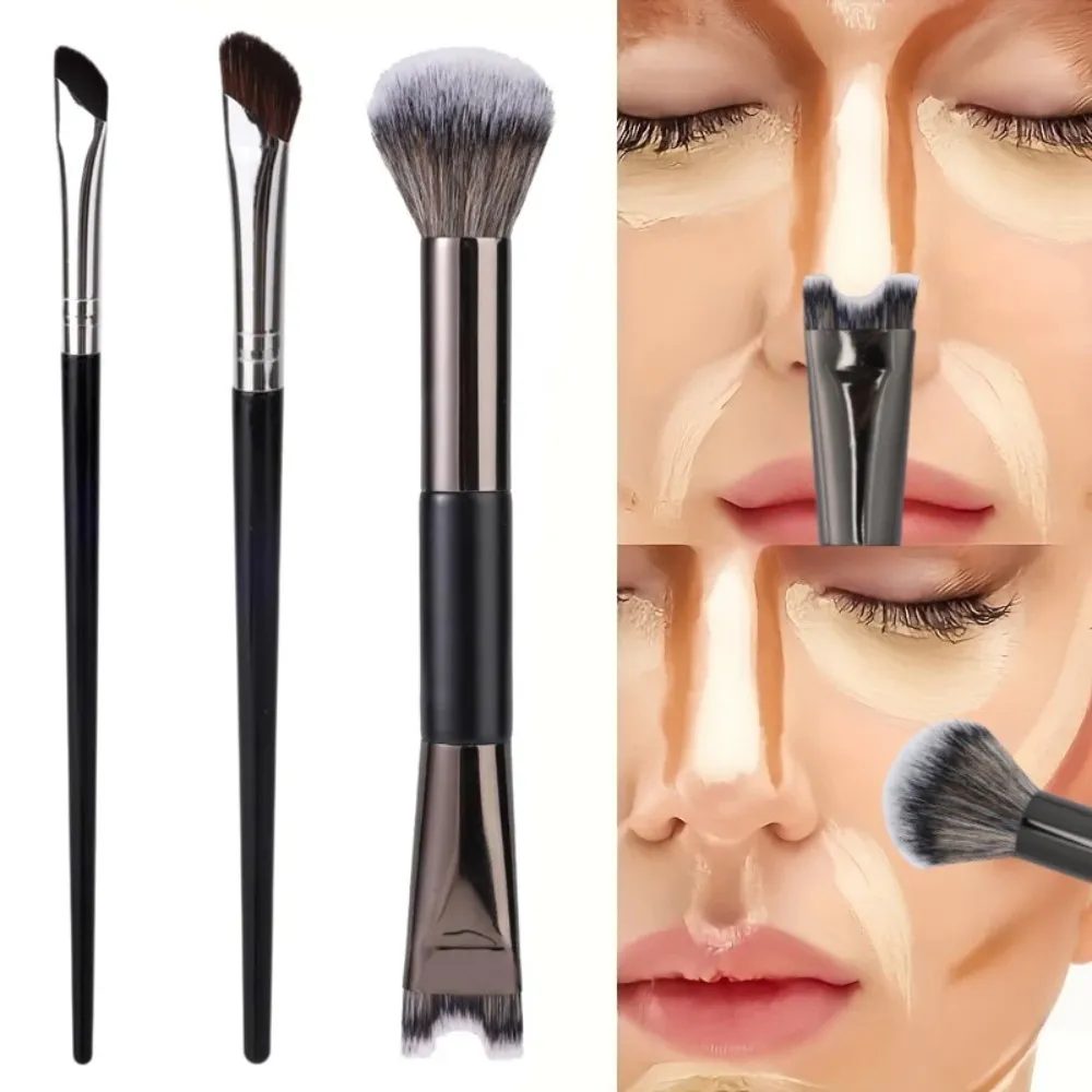 Professional 3/1Pcs Nose Contour Brushes 2 in 1 Makeup Brushes Set Dual Head Powder Blush Eyeshadow Contour Brush Beauty Tools — image 1