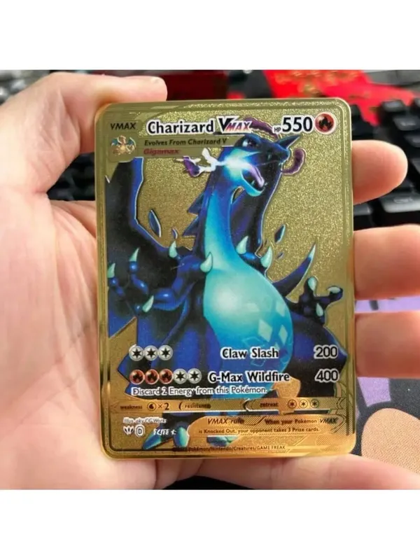 Pokemon Metal Game Collection Card Anime Figure Charizard Pikachu Blastoise Mewtwo Battle Collection Carte Card Toy Gift — image 33