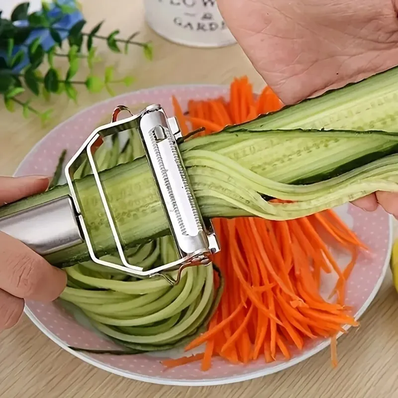 Stainless Steel Vegetable Peeler Multi Function Fruit Peeling Tool Potato Carrot Cucumber Shredder Kitchen Cooking Gadget — image 1