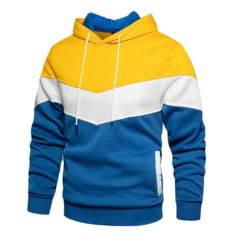 Spring Autumn Fashion splicing Men's Hoodies long sleeve Casual Hoodies Sweatshirts Sweatshirt men tops Pullover — image 5