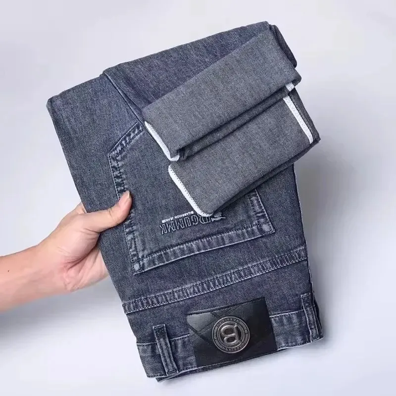 Brand Men's Straight-leg Jeans High-quality Light Luxury Embroidered Casual Versatile Fashion Slimming Smooth Silhouette Style — image 10