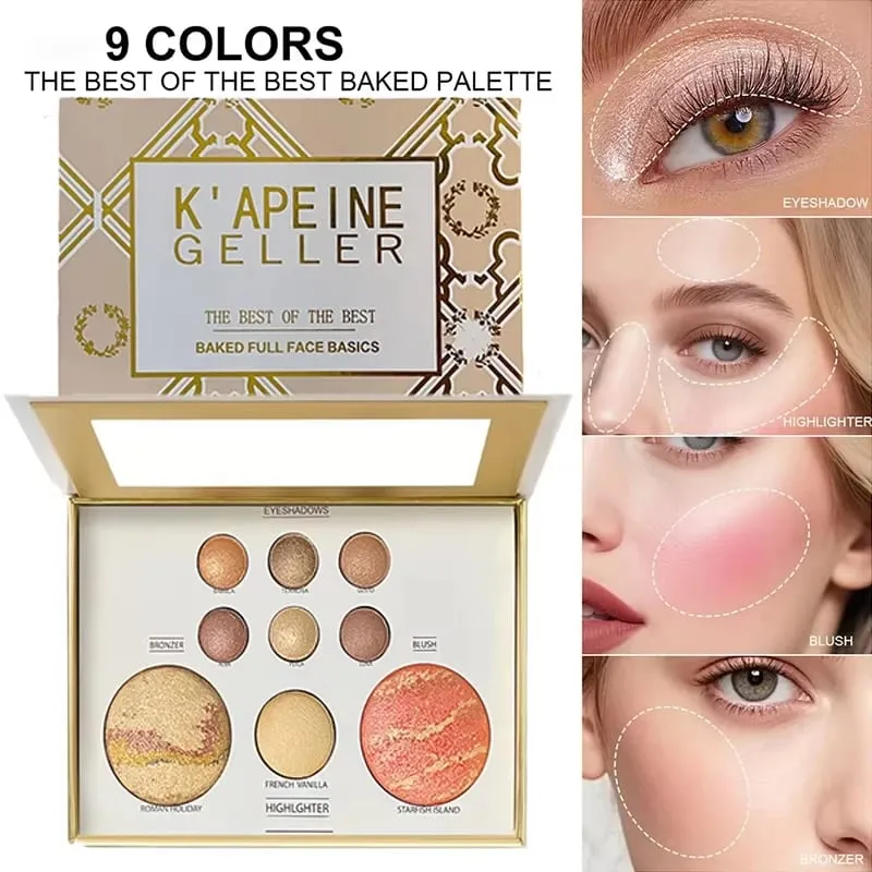 Tuscan Dreams Holiday Baked Starter Kit (4PC)-- Full Face Makeup Palette Foundation na may Limited Edition Brushes