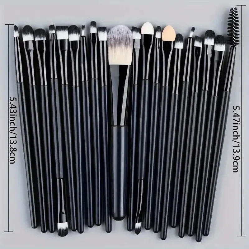 20Pcs Eye Makeup Brushes Set Detail Eyeshadow Brush Makeup Brush White Ultra Soft Eyeshadow Eyeliner Blending Makeup Tool — image 4