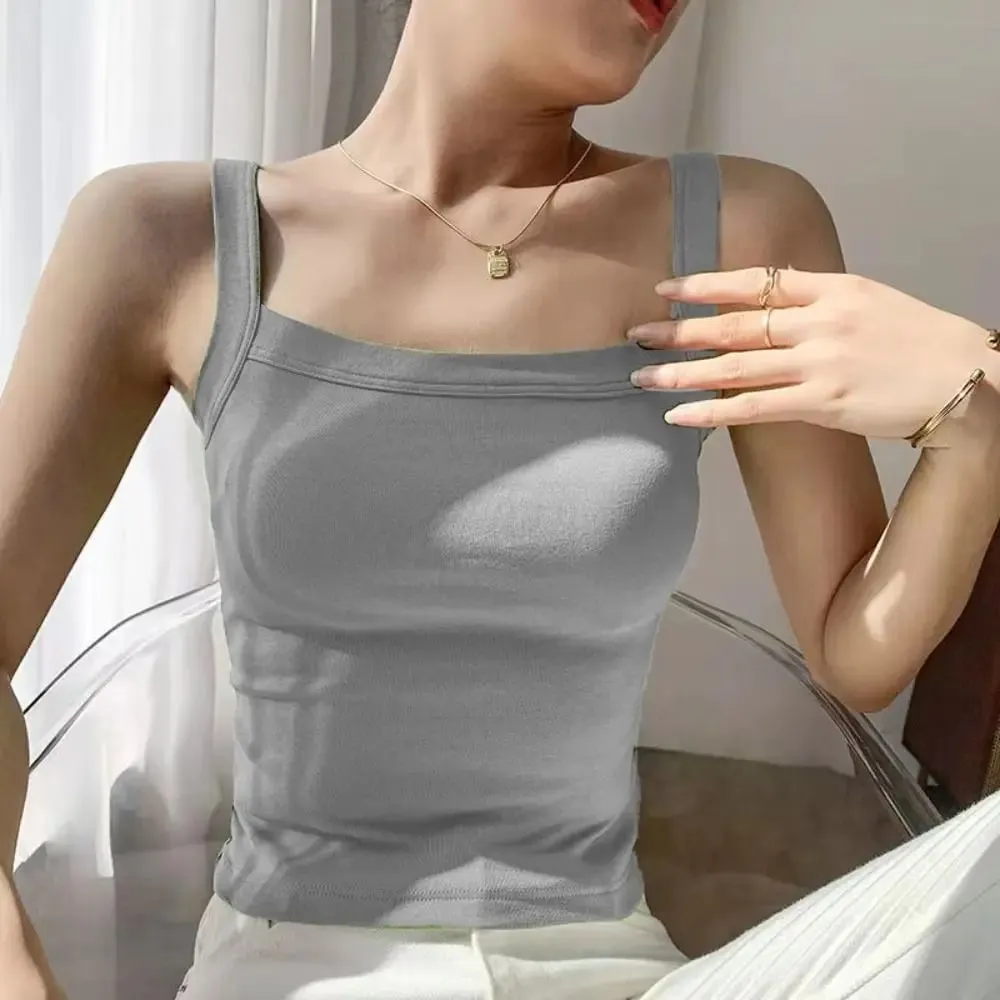 Casual Sleeveless Summer Tank Tops Underwear Camisoles Cami Top Shirt Slim Fitted Tops Sports Activities — image 4