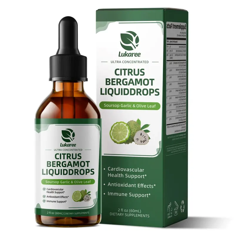 Lukaree Organic Citrus Bergamot Drop Support Immunity Cholesterol and Cardiovascular Health Antioxidant