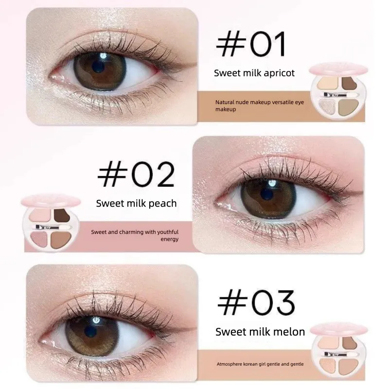 Luo Xiaoman Four-Color Palette Practical Daily Highlight Eyeliner Pen Brightening Korean Style Atmosphere Eye Makeup Eyeshadow — image 4