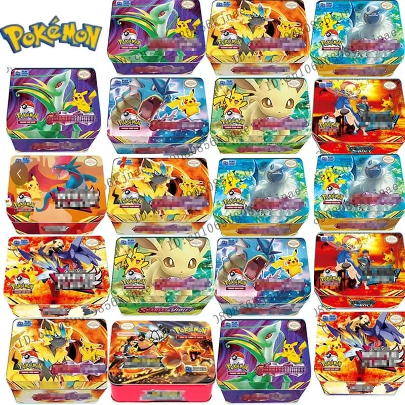 *NEW SALE 42pcs/set Pokémon Iron Metal Box Battle Toys Lost Box with Game Anime Cards!! — image 1