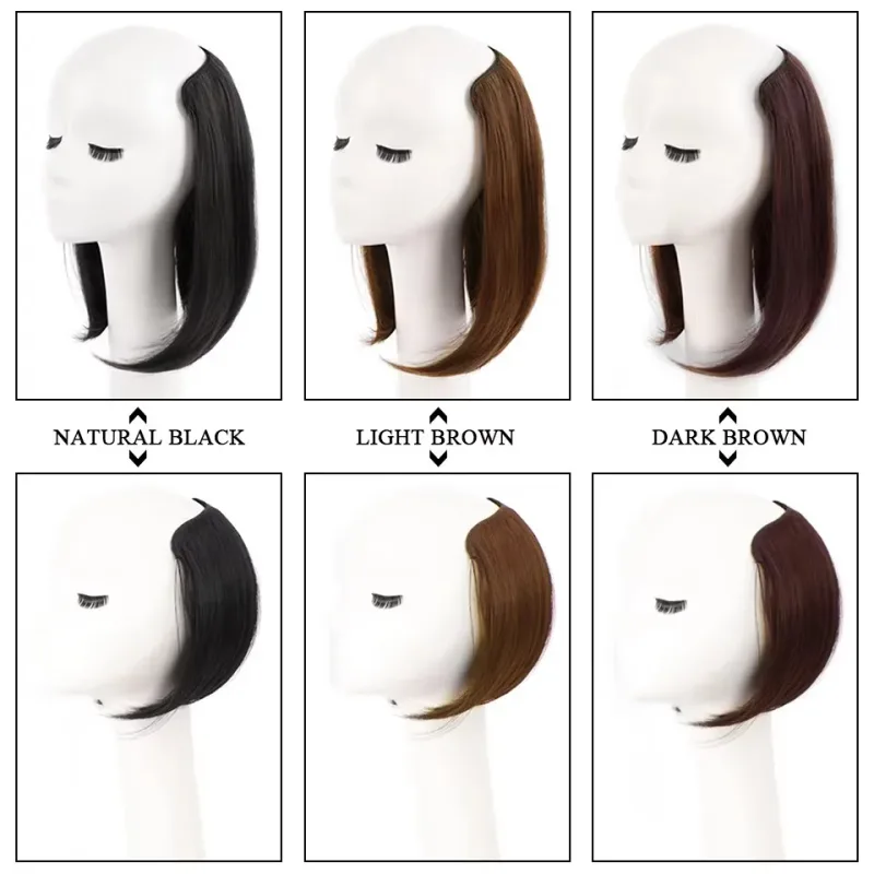 Synthetic Hair Pieces Invisible Clip In Hair Pad High Hair Pieces In Hair Extension Fluffy Synthetic Natural Wig For Women
