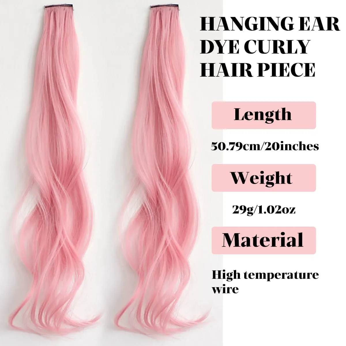 Color synthetic highlighting curly hair extension piece wig woman hanging ear dyeing pair heat-resistant wig piece