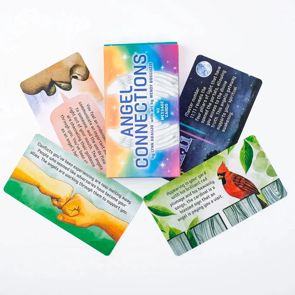 Angel Connections 11x6cm 40 Message Cards for Receiving Angel's Blessings Featuring Angel Images Perfect for Family Board Game — image 2