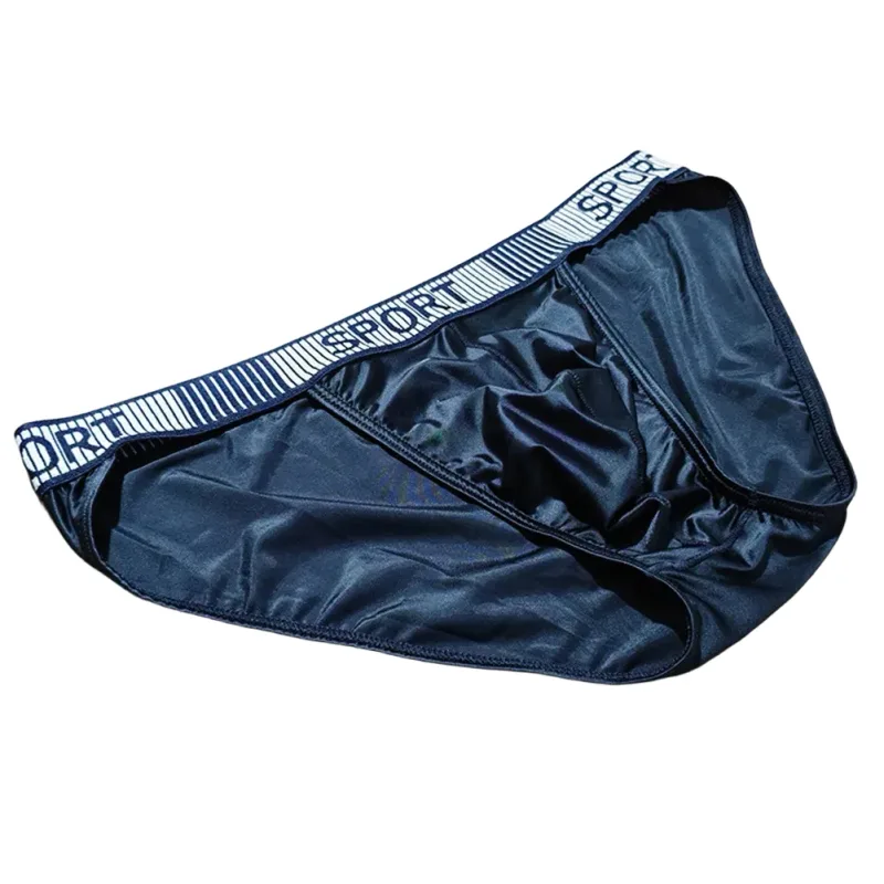 Slip à fourche haute pour hommes, taille moyenne, élastique, respirant, convexe en U, sous-vêtements en soie glacée, short soyeux à ajustement serré — image 5