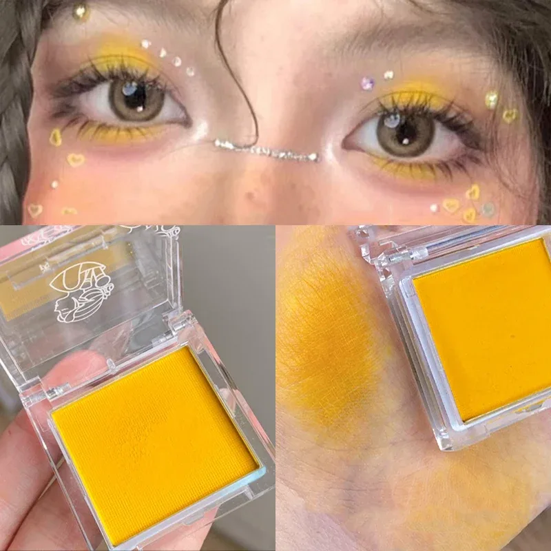 Green Mango Yellow Eyeshadow Matte High Pigment Eyeshadow Makeup Palette Soft Brightening Face Matte Velvet Eye Shadow Powder — image 9