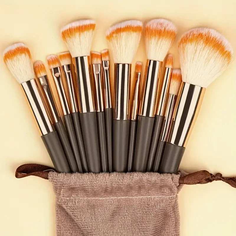 13Pcs Makeup Brushes Tool Set Cosmetic Powder Eye Shadow Foundation Blush Blending Beauty Make Up Brush For Makeup Starters Gift