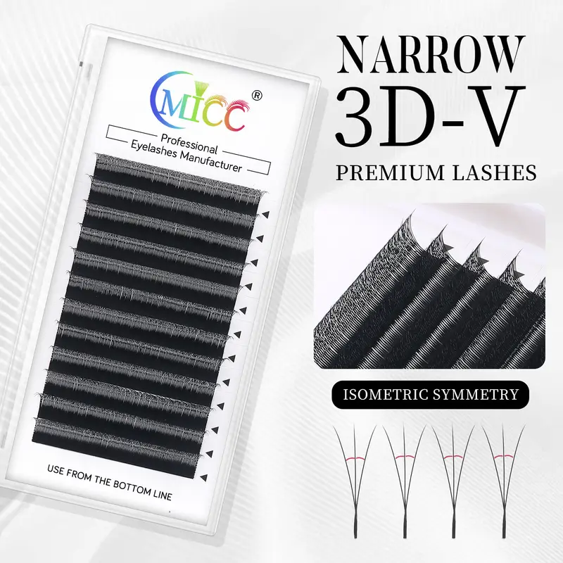 Narrow 2D Y 3D 4D 5D Eyelash Extension V-Shaped Volume Fans W Shape Eyelashes BASF Natural Dense Faux Mink Lashes