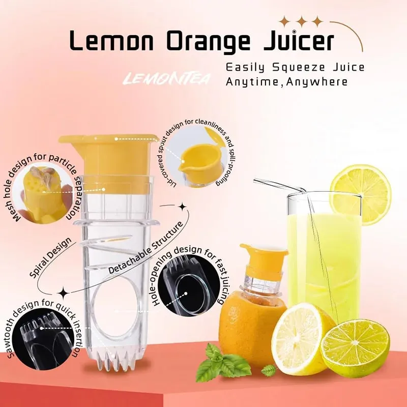 Portable Lemon Squeezer with Filter Manual Citrus Juicer Mini Orange Extractor Freshness Preserving Kitchen Juices Reamer — image 3