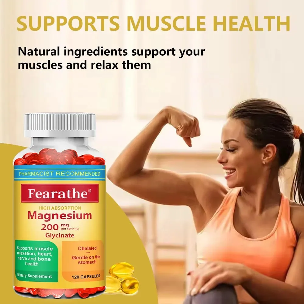 200 Mg Magnesium Glycinate Capsules To Improve Sleep Quality Support Joint and Bone Marrow Health and Boost The Immune System