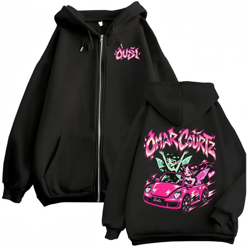 Omar Courtz Por Si Manana No Estoy Tour Zipper Hoodies Men's Harajuku Hip Hop Sweatshirts Jacket Casual Fleece Zip Up Pullovers — image 1