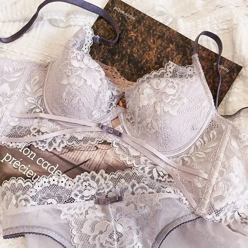 Σετ εσώρουχα 2 τεμαχίων Summer Thin Cup Σέξι δαντέλα κούφιο σετ εσωρούχων για Γυναικεία Σετ εσώρουχα Push Up Brassiere — image 2