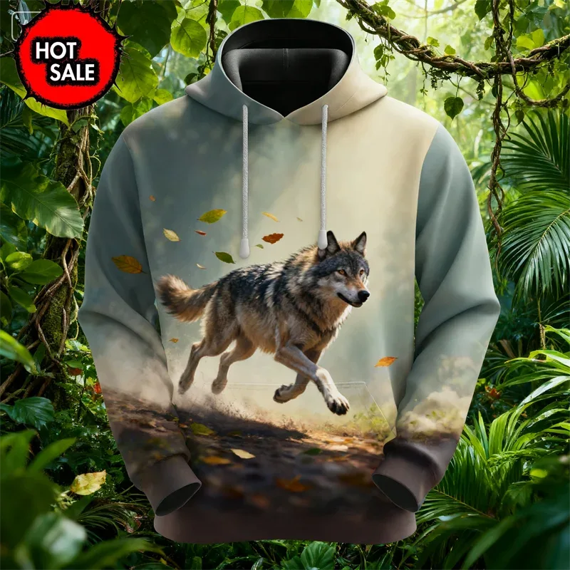 Fashion Animal Tiger Wolf 3D Printed Hoodies For Man Women Hooded Oversized New In Jackets Sweatshirts Man Tracksuit Coat Tops