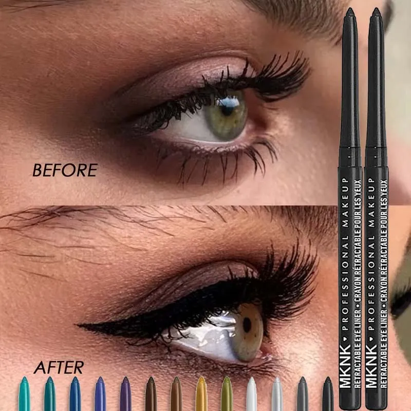8 Colors Waterproof Black Eyeliner Gel Pencil Smudge-Proof Long-Lasting Beginner-Friendly Eye Makeup High Pigment Eye Liner Pen — image 2