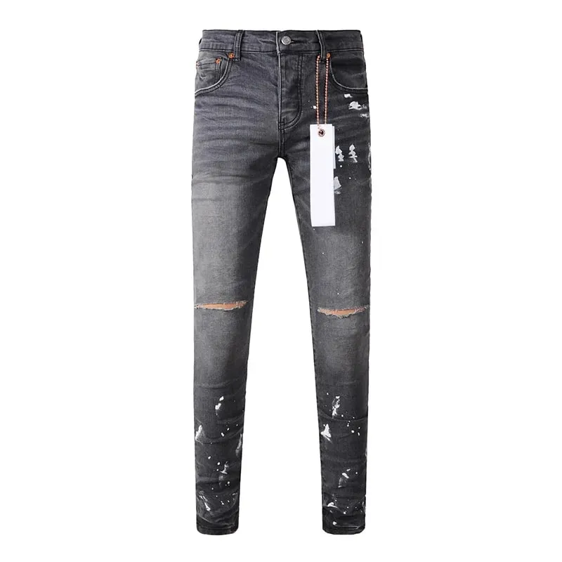Men's Distressed High Street School Boys Fashion American Style Stretch Skinny Fit Ripped Jeans — image 16