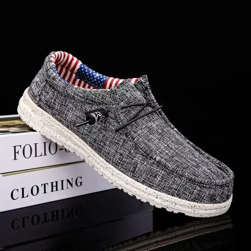 Men's Fashion Canvas Loafers Comfortable Lightweight Breathable Men's Casual Shoes Flat Slip-on Driving Shoes Man 2025 — image 8