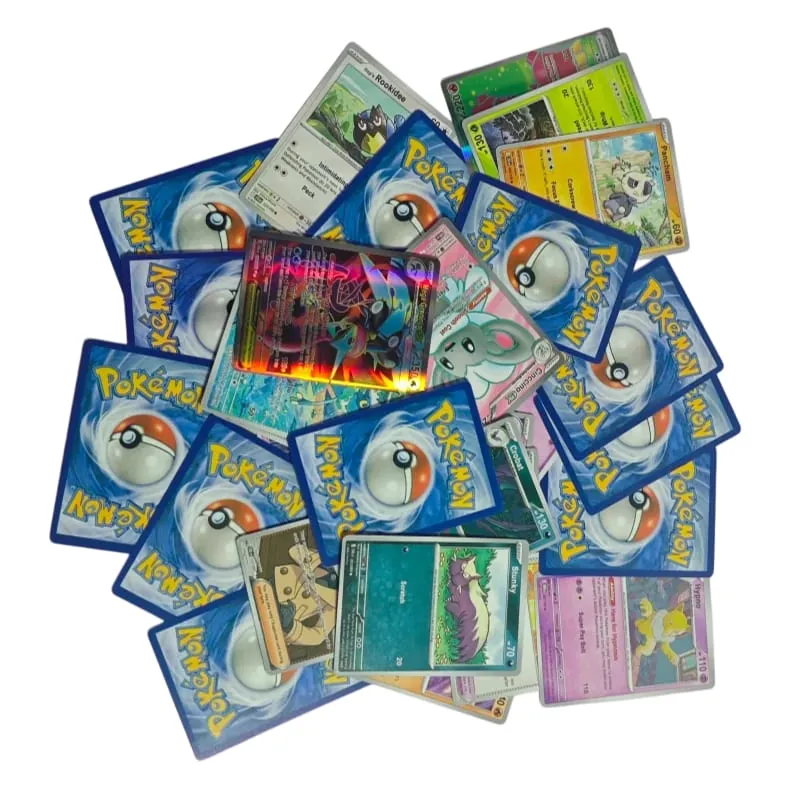 100PCS Cards Pokémon Booster Packs TCG Trading Cards Paradox Rift Chaos Rising Prismatic Evolutions Game Card Packs for Gift — image 2