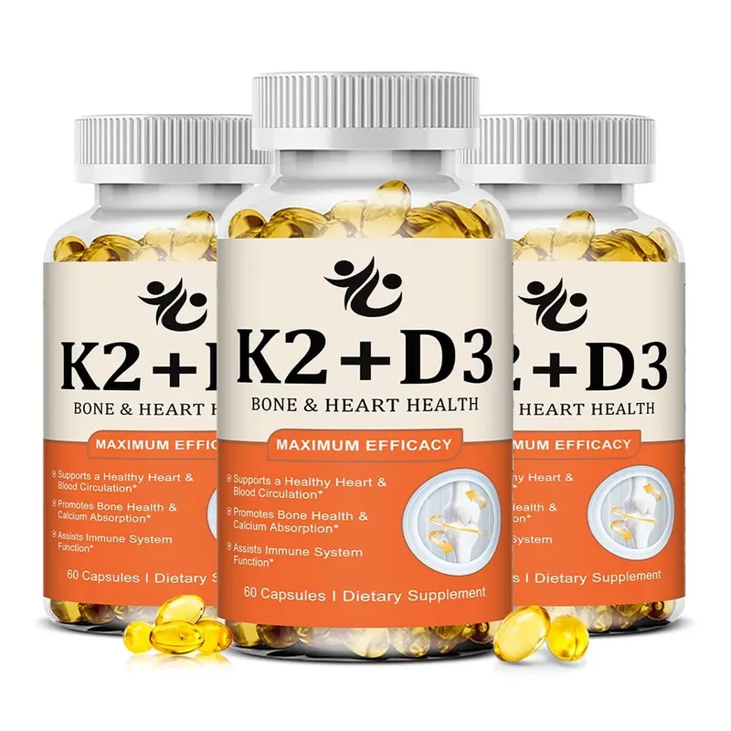 Vitamin D3 5000 IU + K2 MK-7 100mcg Capsules Support Nutrient Absorption Metabolism Bone Heart Health & Immune System — image 10