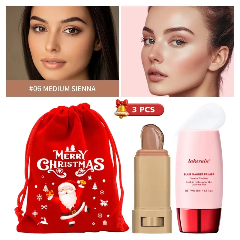 Blur Magnet Primer & Penghapus Foundation Stick Tahan Lama Meminimalkan Pori-pori Wajah Halus Kontrol Minyak Matte Hadiah Natal