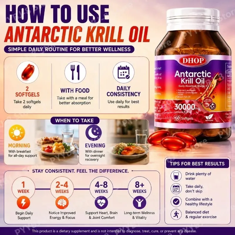 Antarctic Krill Oil Softgels 60 Capsules — 150mg EPA + 70mg DHA and Astaxanthin Support Antioxidant & Cardiovascular Health — image 5