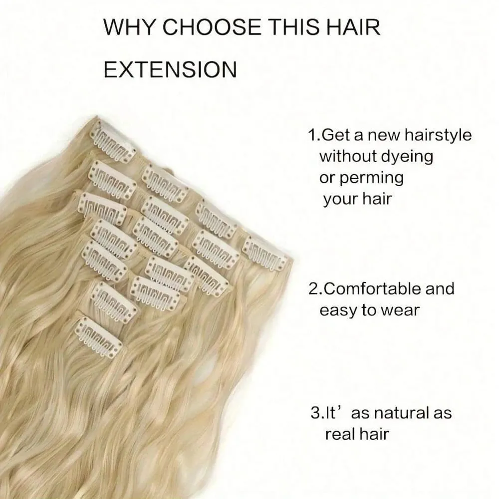 Synthetic Clip In Hair Extensions 7PCS Set Kinky Curly 20inch Long Clip On Hairpiece Style For Women Girls Daily Party