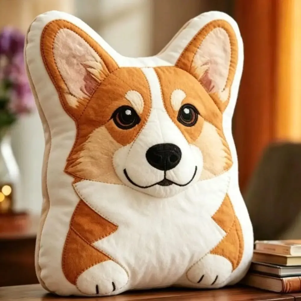 Dog Shaped Pillow Animal Throw Pillow Decorative Animal Pillow Soft Fabric Shiba Dog Cushion PP Cotton Filling — image 3