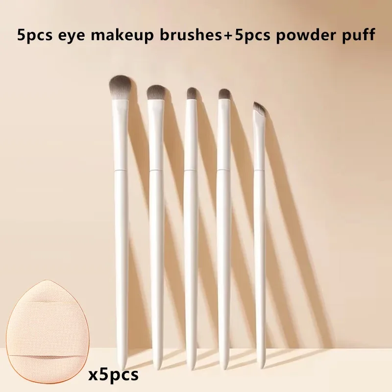 5/6/8/10pcs Natural Eye Makeup Brushes Set Detail Eyeshadow Contouring Brush Ultra Soft Blending Eyeliner Brow Brush Makeup Tool — image 12