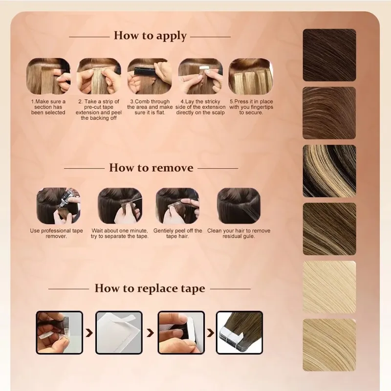 100% Real Human Natural Hair Tape in Human Hair Extensions Vietnamese Hair Straight Strong Adhesive Skin Weft For Women — image 7