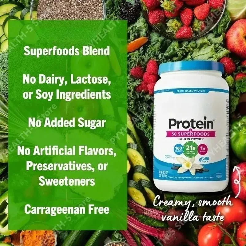 Vegan Protein Powder 21g Plant Based Protein 8g Prebiotic Fiber No Lactose Support Daily Nutritional Health 2.02 Lb — image 6