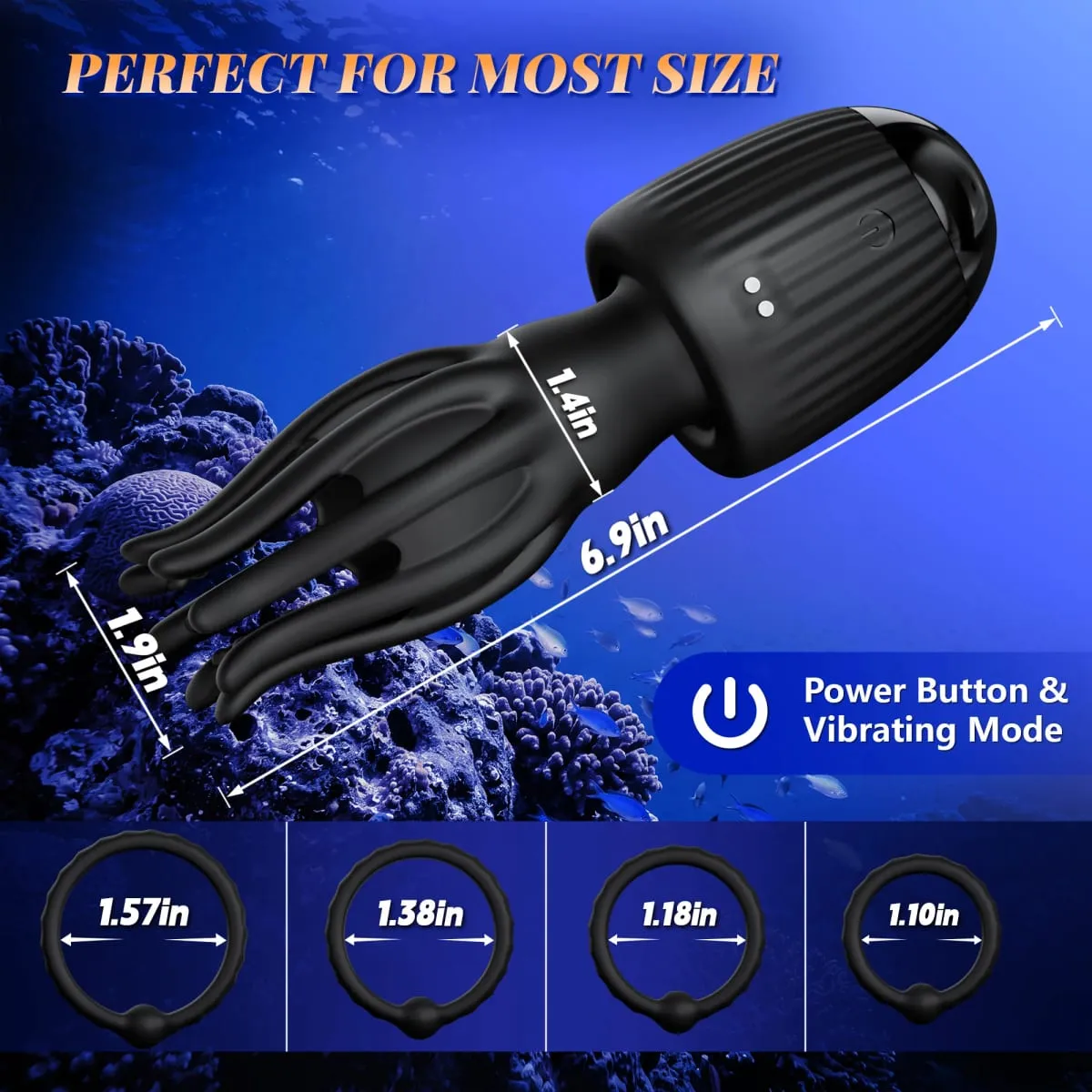 Thrusting Male Masturbator Penis Vibrator Glans Trainner with 4 Cock Rings Clit Nipple Stimulator Adults Sex Toys for Men