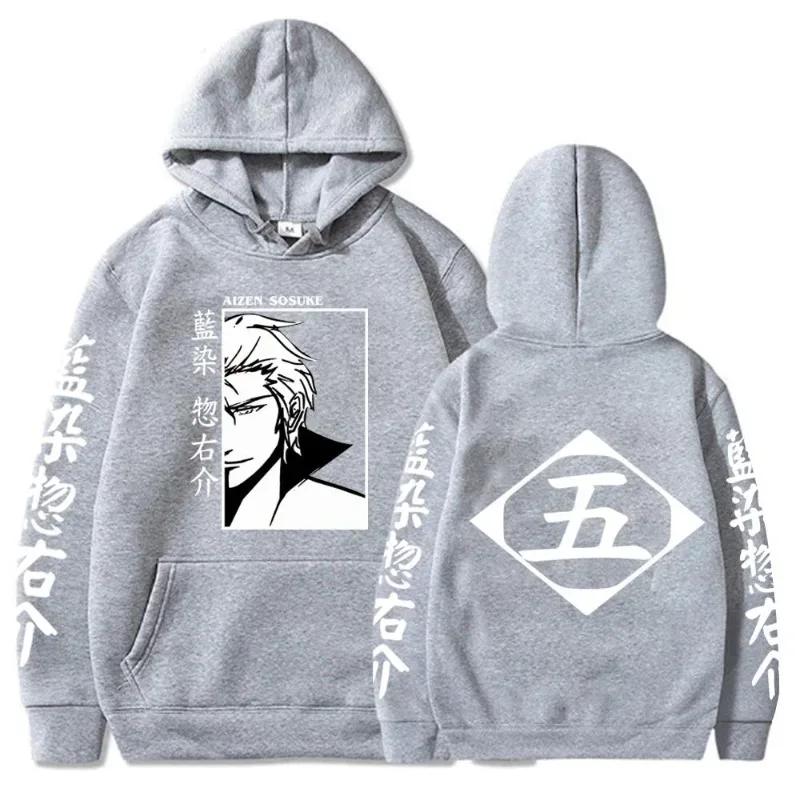 Japan Anime Bleach Aizen Sosuke Manga Cosplay Hoodies Pullovers Tops Man Woman Long Sleeve Clothes Cartoon Hoodies Sweatshirt — image 4