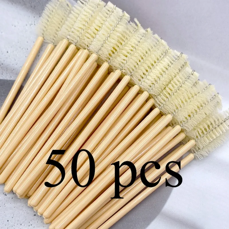 Zanse 50/500 قطعة فرش رموش الحواجب رمش Spoolies عصي الماسكارا قضيب لتمديد رمش ماكياج أداة — image 9